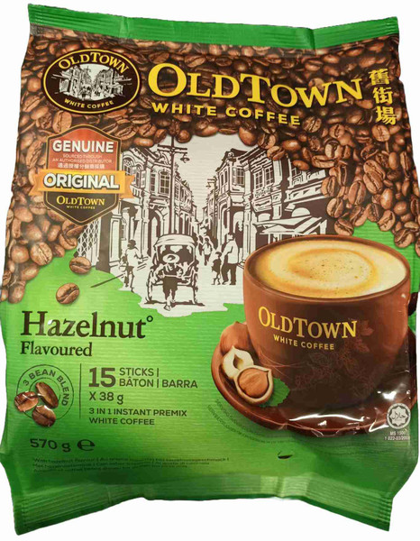 OLD TOWN COFFEE 3 IN 1 HAZELNUT 570G (15STICKS*38G)