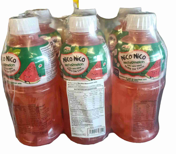 NICO NICO WATERMELON W/ NATA DE COCO ( 320ML X 6 ) PACK