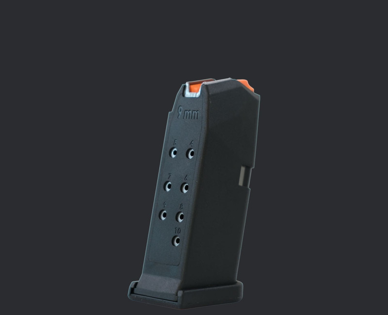 Glock 26 Magazine Black - Orange Follower