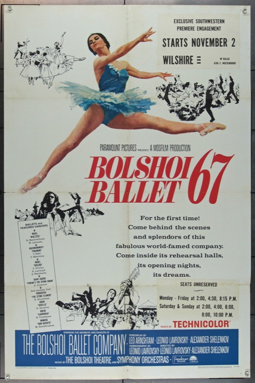 Original Bolshoi Ballet '67 (1965) movie poster in C8 condition