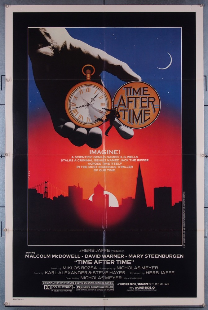 タイム・アフター・タイム　USオリジナル映画ポスター Original Time After Time (1979) movie poster in C8 condition for