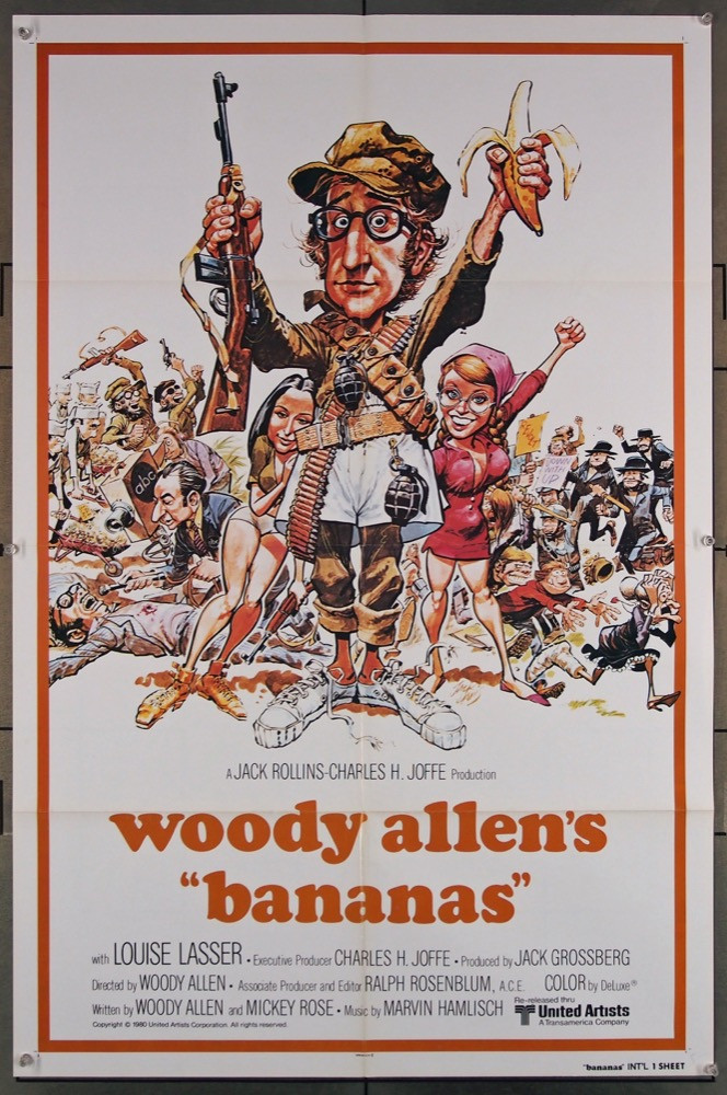 Original Bananas (1971) movie poster in VF condition for $50.00