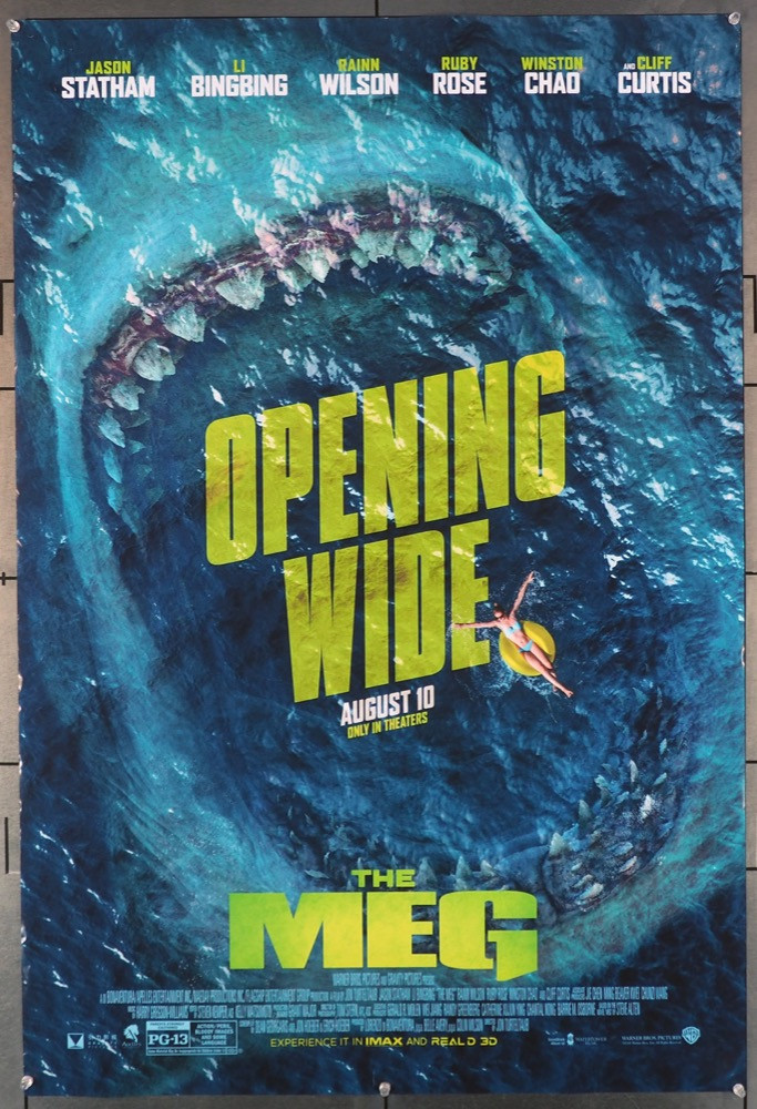 Original Meg, The (2018) movie poster in C8 condition for $40.00