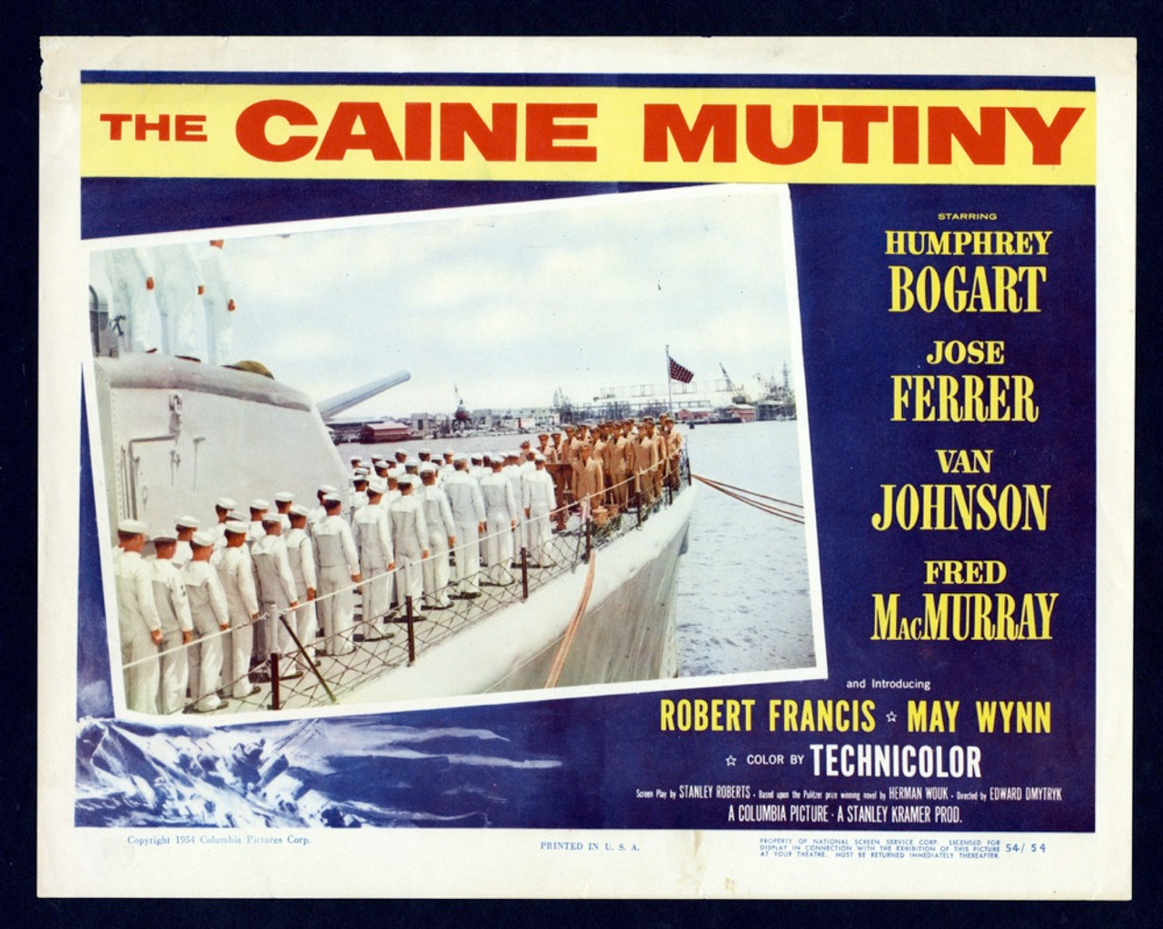 Original Caine Mutiny The 1954 movie poster in AU condition for