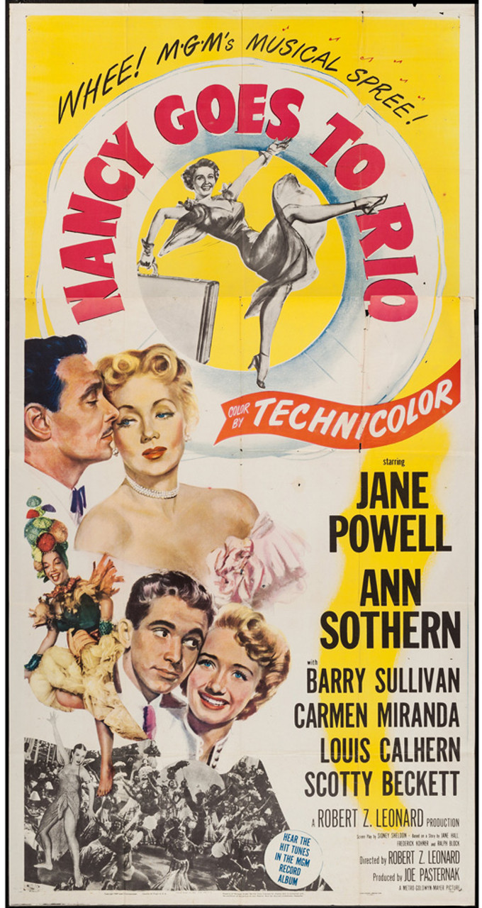 Ann Sothern Porn - Original Nancy Goes To Rio (1950) movie poster in VF condition for $65.00