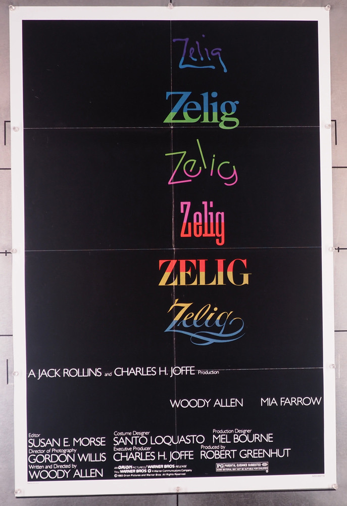 Original Zelig (1983) movie poster in C8 condition for $32.00