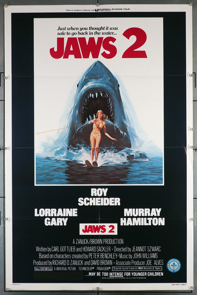 Original Jaws 2 (1978) movie poster in C8 condition for $350.00
