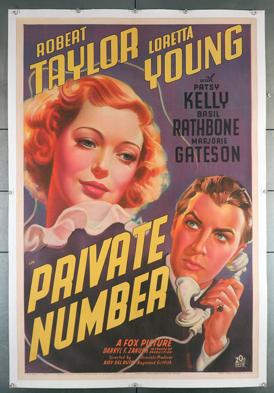 Original Private Number 1936 movie poster in C8 condition for