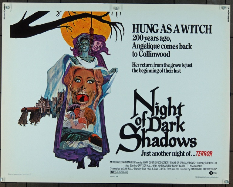 Original Night Of Dark Shadows (1971) movie poster in VF condition