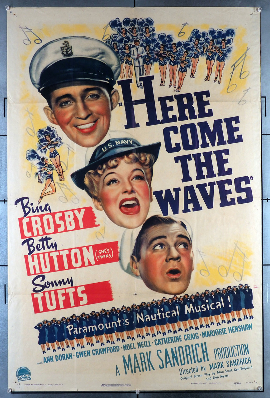その他 Here Comes the Waves - The Bing Crosby Collection [VHS] [Import] Original Here Come The Waves (1944) movie poster in C8 condition