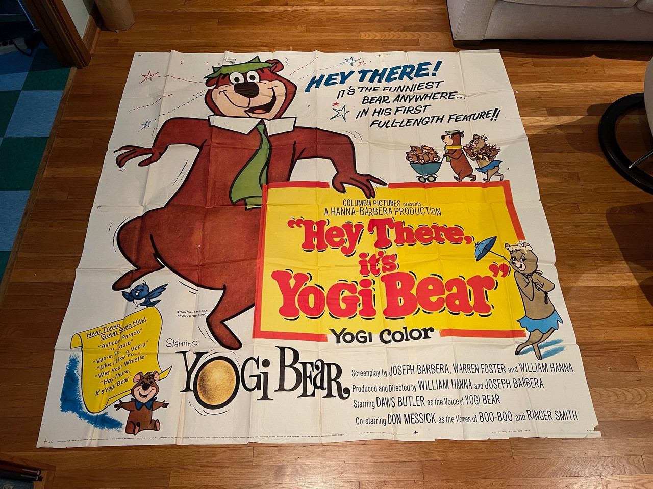 Yogi Bear Porn - Original Hey There, It's Yogi Bear (1964) movie poster in F condition for  $250.00