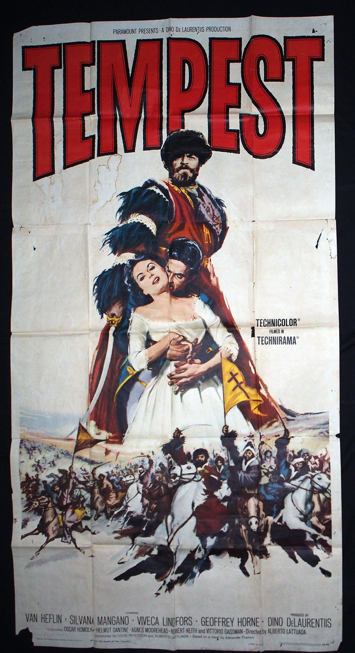 Original Tempest (1958) movie poster in VG condition for $20.00