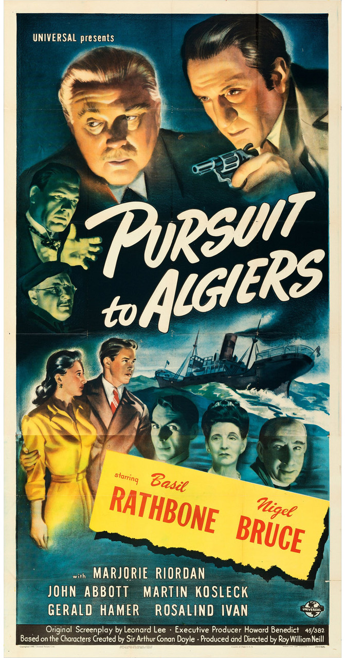 Original Pursuit To Algiers 1945 movie poster in c8 condition