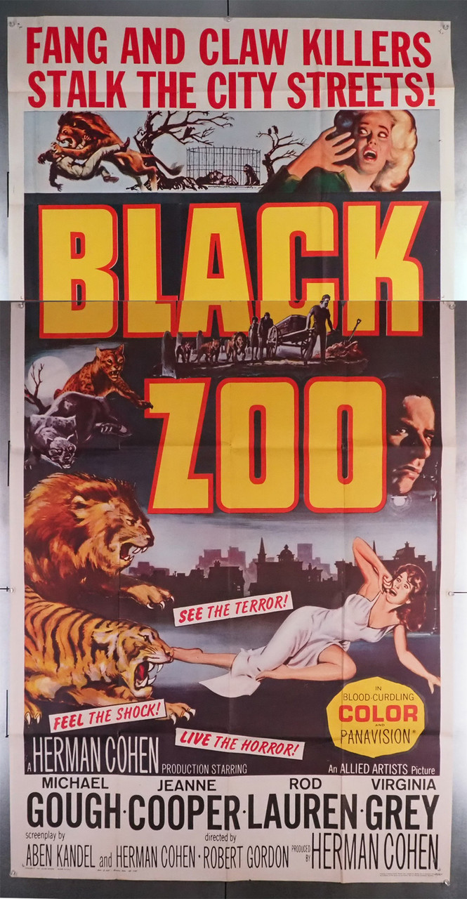 Original Black Zoo (1963) movie poster in VF condition for $150.00