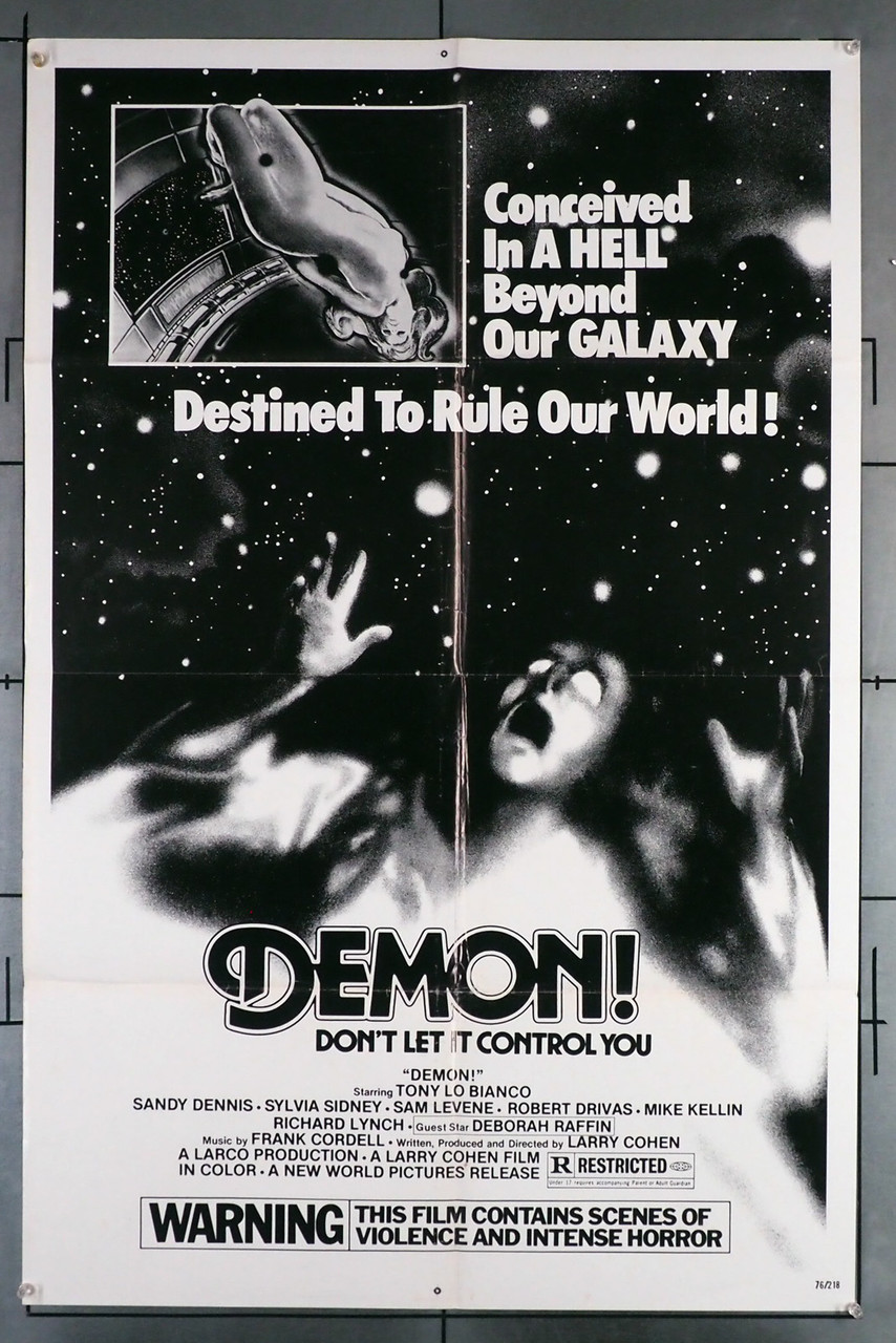 DEMON! (1976) 3769 Movie Poster (27x41) Folded Sandy Dennis Tony LoBianco  Sam Levene Sylvia Sidney Deborah Raffin Larry Cohen