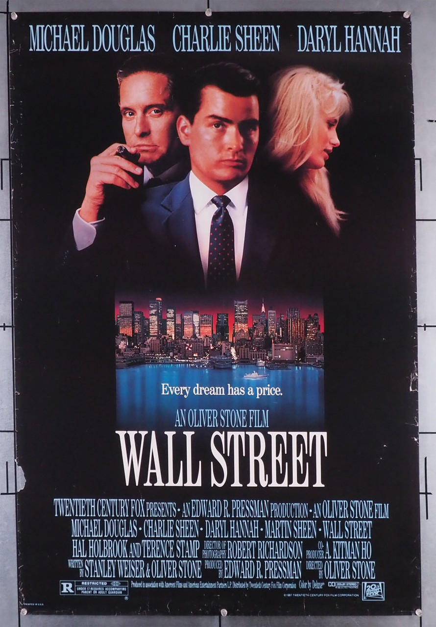 Original Wall Street (1987) movie poster in AU condition for $12.00