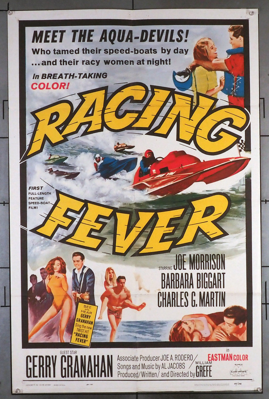 Original Racing Fever (1964) movie poster in VG condition for $100.00