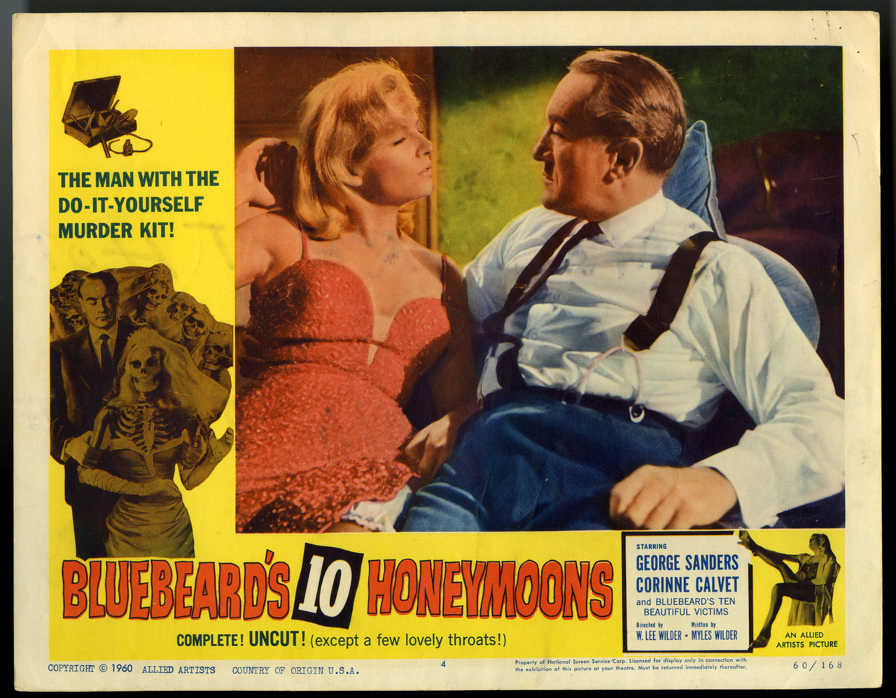Original Bluebeard's Ten Honeymoons (1960) movie poster in C8