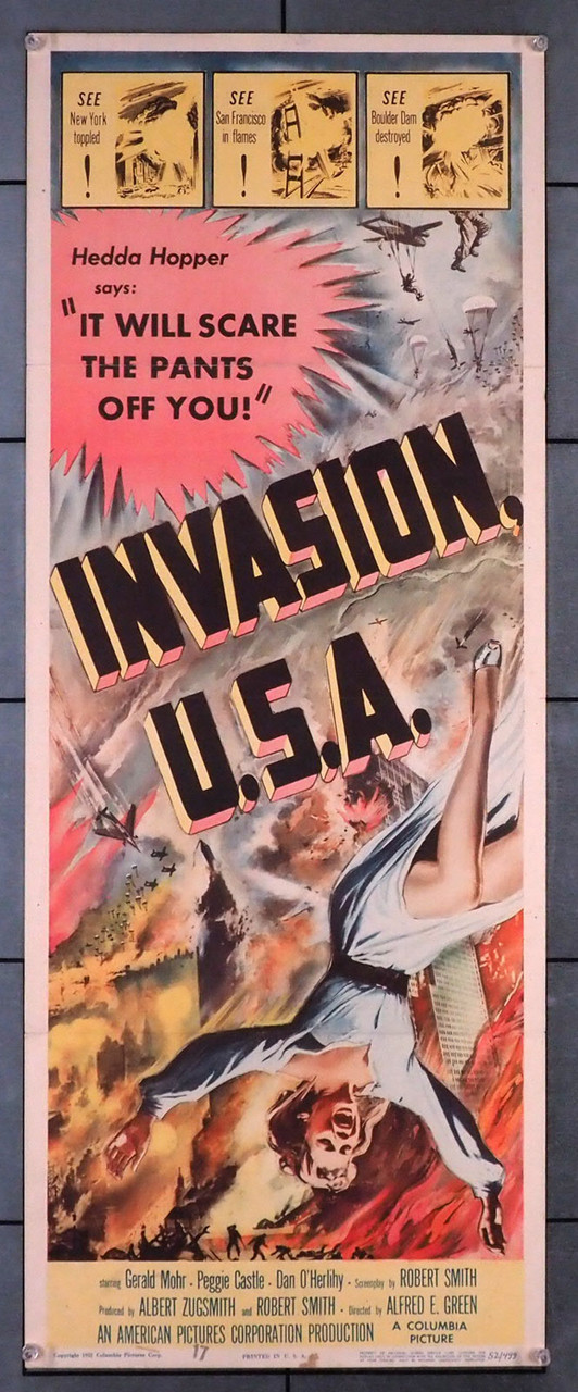 Original Invasion, U.s.a. (1952) movie poster in VF condition for