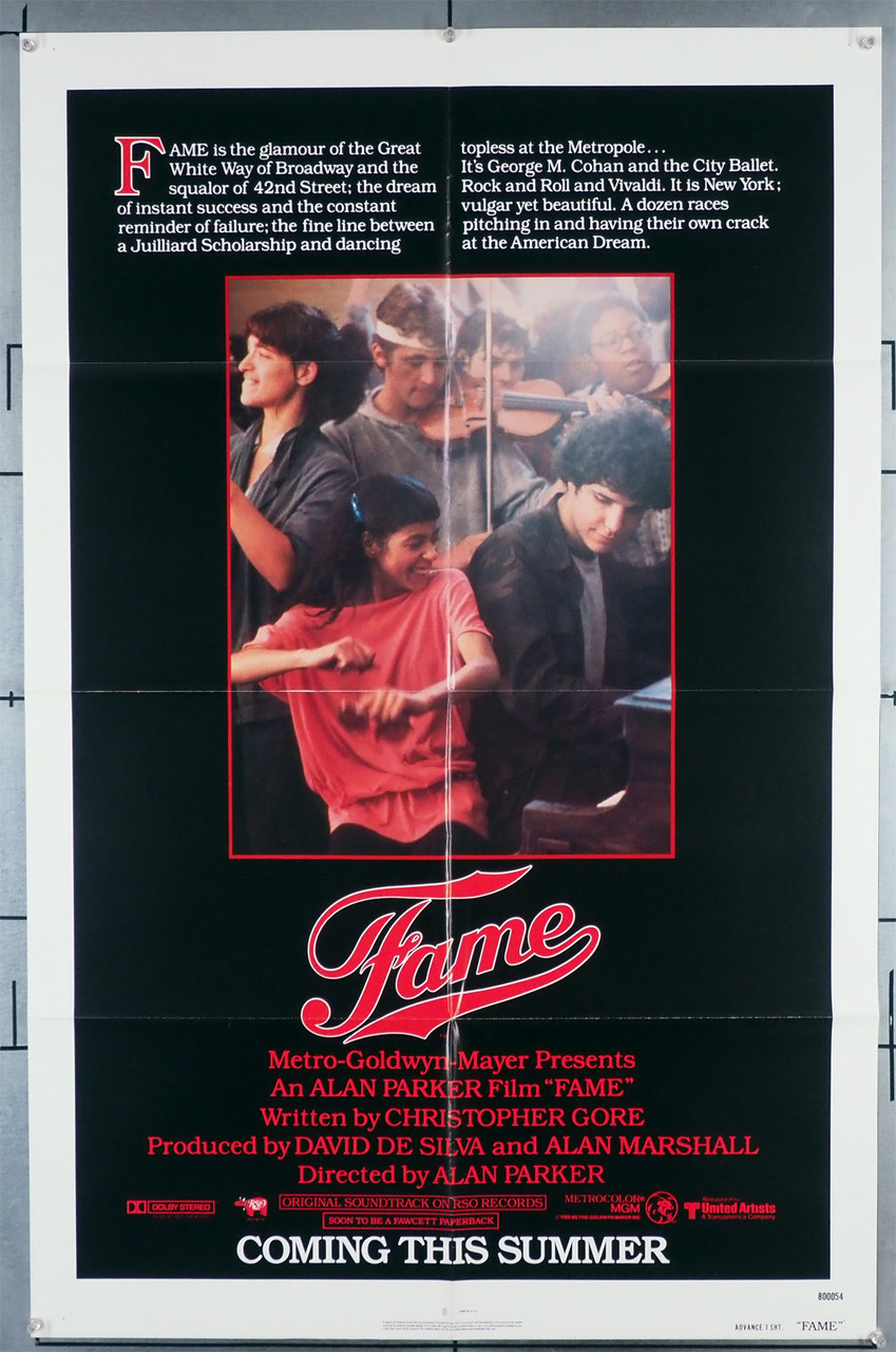 Original Fame (1980) movie poster in VG condition for $75.00