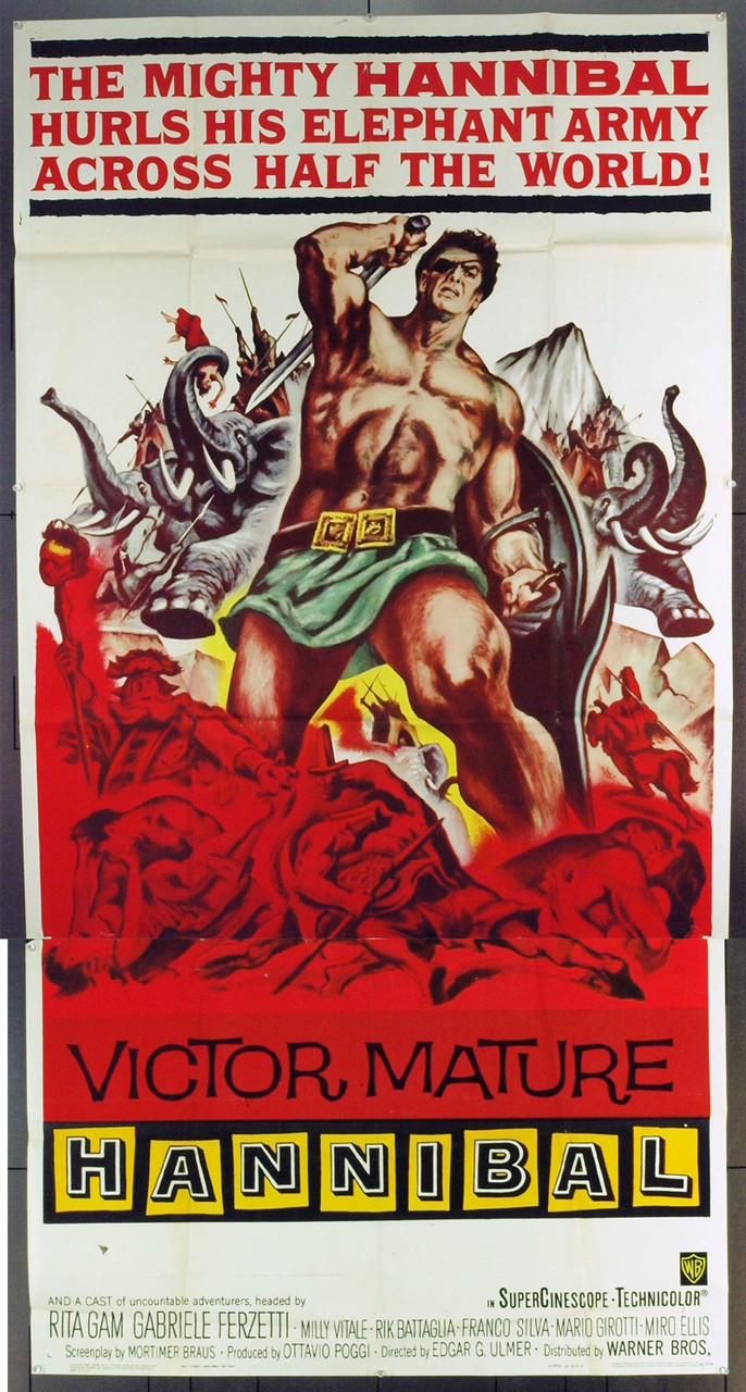 Original Hannibal (1960) movie poster in F condition for $100