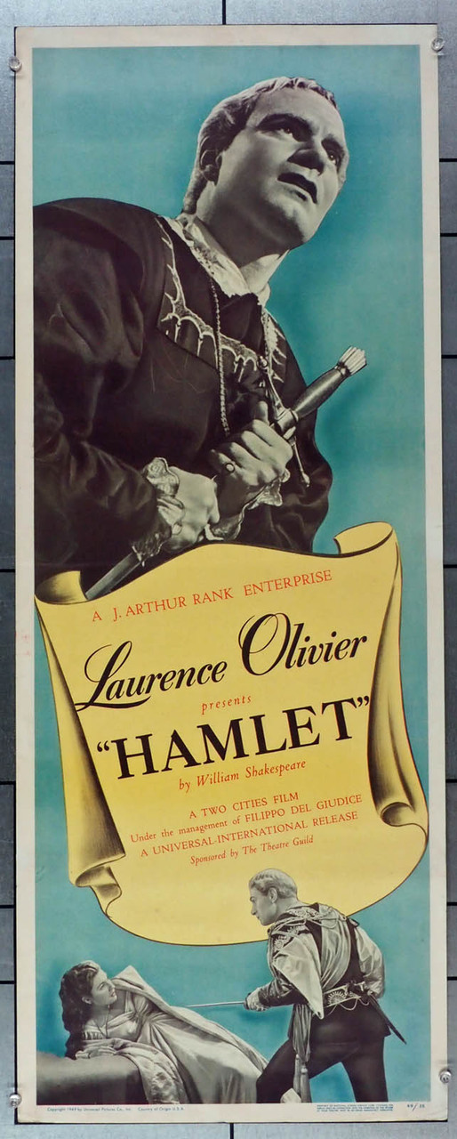 Original Hamlet (1948) movie poster in VF condition for $550.00