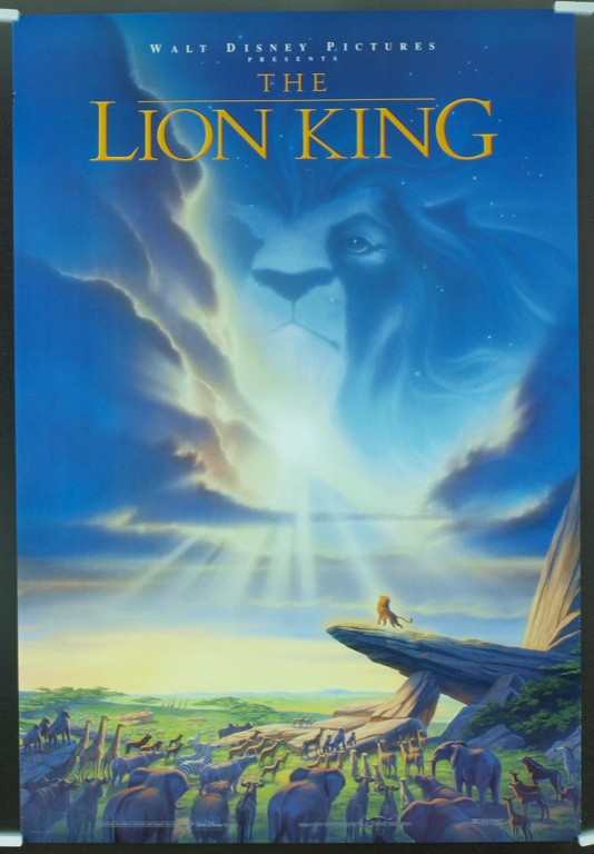 Original Lion King, The (1994) movie poster in VF+ condition for $150