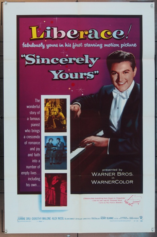 Original Sincerely Yours (1955) movie poster in VF condition for