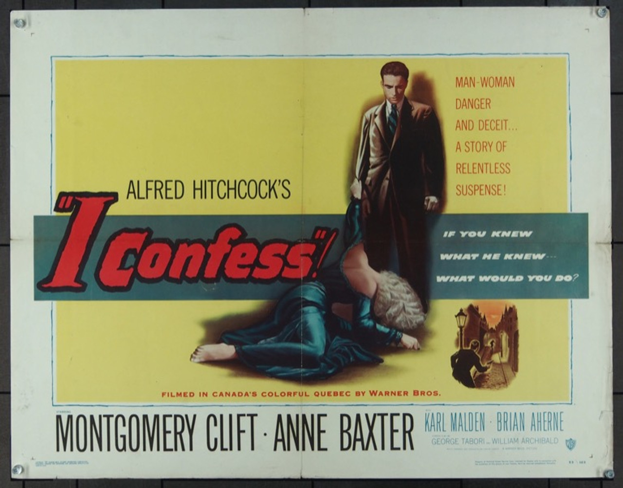 Original I Confess (1953) movie poster in C8 condition for $$275.00