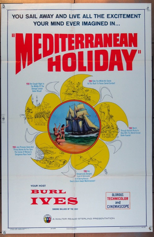 Original Mediterranean Holiday (1962) movie poster in VF condition for  $45.00