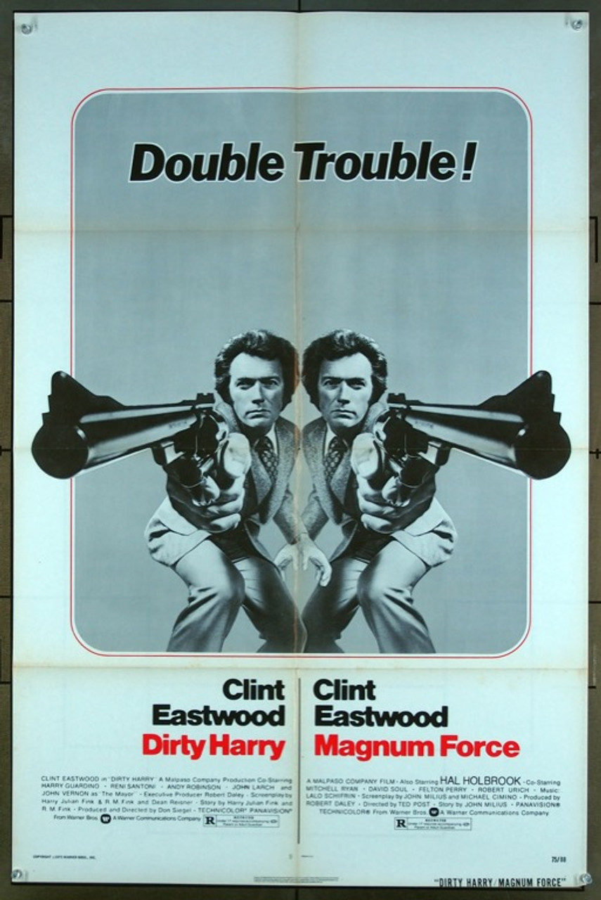 DIRTY HARRY (1971) 2213 Movie Poster Clint Eastwood Double-Feature Poster  with MAGNUM FORCE