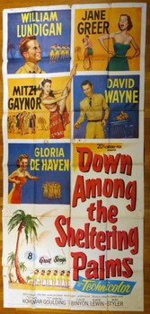 DOWN AMONG THE SHELTERING PALMS (1951) 9972 20th Century Fox Original Three Sheet Poster (41x81)  Movie Poster  Good Condition  Theater used.