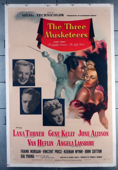 THREE MUSKETEERS, THE (1948) 20796   Original 27x41 MGM Poster.  Linen-Backed.  Fine to Fine Plus MGM Original Style C One-Sheet Poster (27x41).  Linen-Backed.  Fine to Fine Plus Condition.