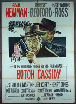 BUTCH CASSIDY AND THE SUNDANCE KID (1969) 25569 20th Century Fox Original Italian 39x55 Poster  Unbacked  Fine Plus Condition