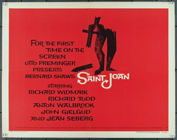 SAINT JOAN (1957) 5537  Saul Bass Designed Movie Poster    United Artists Original U.S. Half-Sheet Poster, Style A  (22x28) Folded  Very Fine