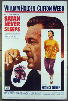 SATAN NEVER SLEEPS (1962) 18041 20TH Century Fox One-Sheet Poster (27x41) Folded Theater-Used Fine Condition