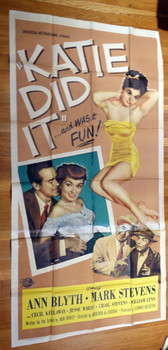 KATIE DID IT (1951) 13457 Universal Pictures Original Three Sheet Poster (41x81) Folded  Very Good Condition