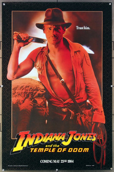 INDIANA JONES AND THE TEMPLE OF DOOM (1984) 266 Paramount Pictures Original Advance One-Sheet Poster (27x41) Rolled  Very Fine Condition