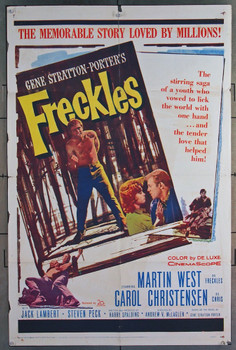 FRECKLES (1960) 11021 20th Century Fox Original One-Sheet Poster  (27x41) Folded  Good Condition