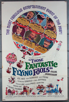 ROCKET TO THE MOON (1967) 18562 aka THOSE FANTASTIC FLYING FOOLS  Movie Poster  27x41  Folded  Burl Ives  Troy Donahue  Gert Frobe  Don Sharp Warner Pathe Original U.S. One-Sheet Poster (27x41) Folded  Very Fine Plus Condition