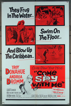 COME SPY WITH ME (1967) 18513 Movie Poster Troy Donahue 20th Century Fox Original One-Sheet Poster (27x41)  Folded