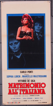 MATRIMONIO ALL'ITALIANA (1964) 26804 Original Italian Locandina Poster  First Italian Release  (13x27)  Folded  Very Fine