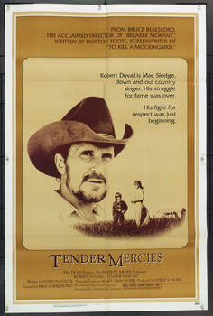 TENDER MERCIES (1983) 9422  Movie Poster  U.S. Release  Robert Duvall  Tess Harper  Bruce Beresford  Horton Foote EMI Original U.S. One-Sheet Poster (27x41) Folded  Very Fine Condition