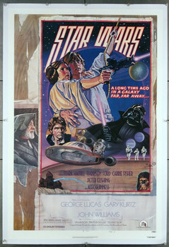 STAR WARS: EPISODE IV - A NEW HOPE (1977) 7138  Mark Hamill   Harrison Ford   Carrie Fisher   Alec Guinness 20th Century-Fox Original Style D One-Sheet Poster (27x41).  Linen-Backed.  Fine Plus Condition.