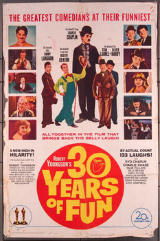 ROBERT YOUNGSON'S 30 YEARS OF FUN (1963) 27549 20th Century Fox Original One-Sheet Poster (27x41) Folded  Very Good Condition  Average Used