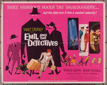 EMIL AND THE DETECTIVES (1964) 27794 Walt Disney Company Original U.S. Half Sheet Poster (22x28) Folded  Very Good Plus