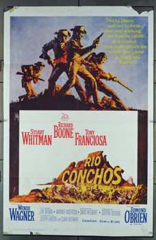 RIO CONCHOS (1964) 1920 Movie Poster 20th Century Fox Original U.S. One-Sheet Poster (27x41) Folded  Average Used Condition