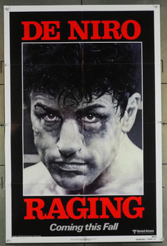 RAGING BULL (1980) 1482 Movie Poster  Teaser One-Sheet  Robert De Niro  Martin Scorsese Original United Artists Advance One Sheet Poster (27x41).  Folded.  Very Fine Plus.