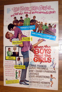 WHEN THE BOYS MEET THE GIRLS (1965) 8198 MGM Original U.S. One-Sheet Poster (27x41) Folded  Very Good Plus Condition