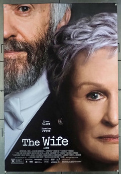 WIFE, THE (2017) 28068 Movie Poster (27x40) Double Sided  Glenn Close  Christian Slater  Elizabeth McGovern  Max Irons  Jonathat Pryce  Bjorn Runge Original Sony Pictures Classics One Sheet Poster (27x41).  Rolled.  Very Good Condition.